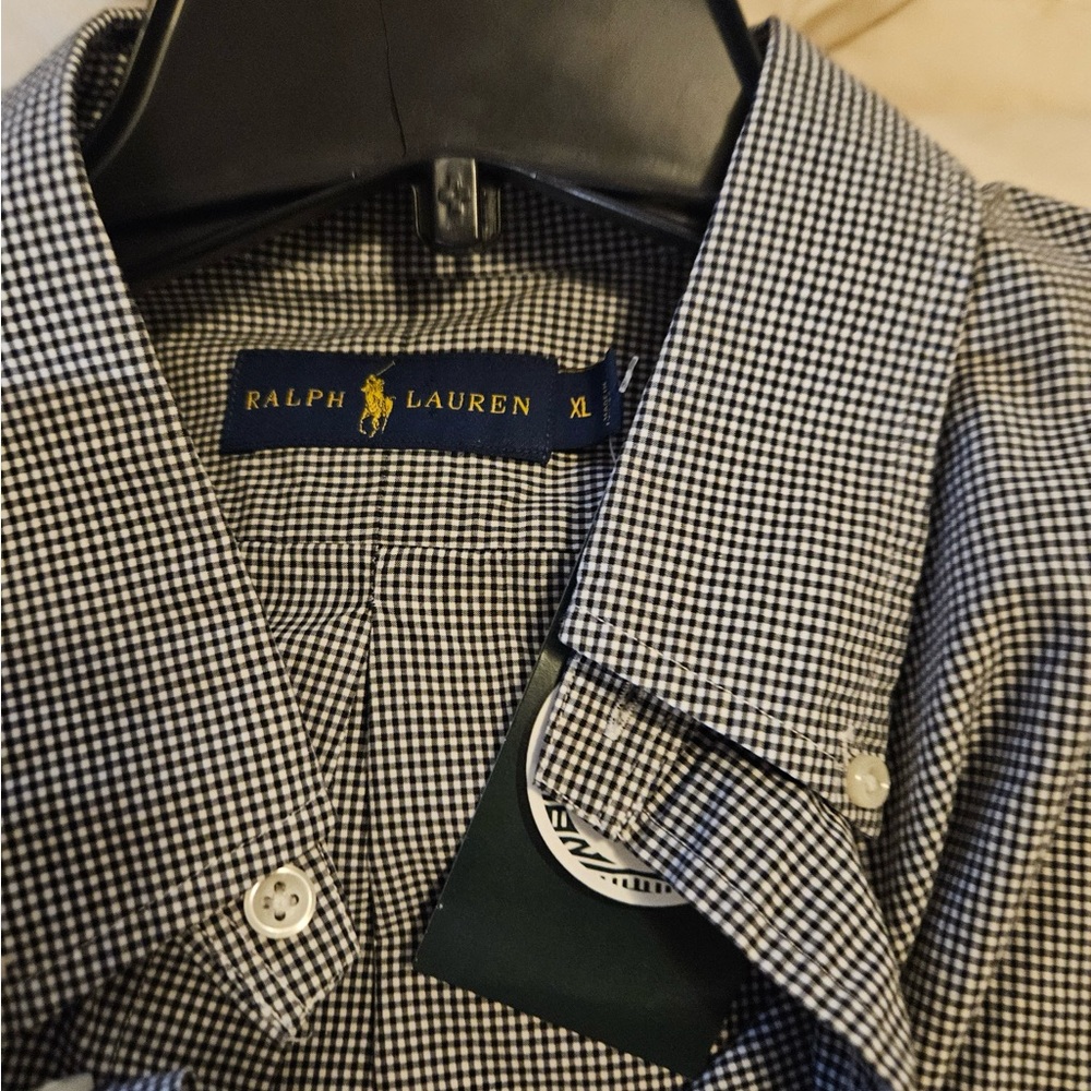Ralph Lauren Black and White Dress Shirt Timeless Elegance